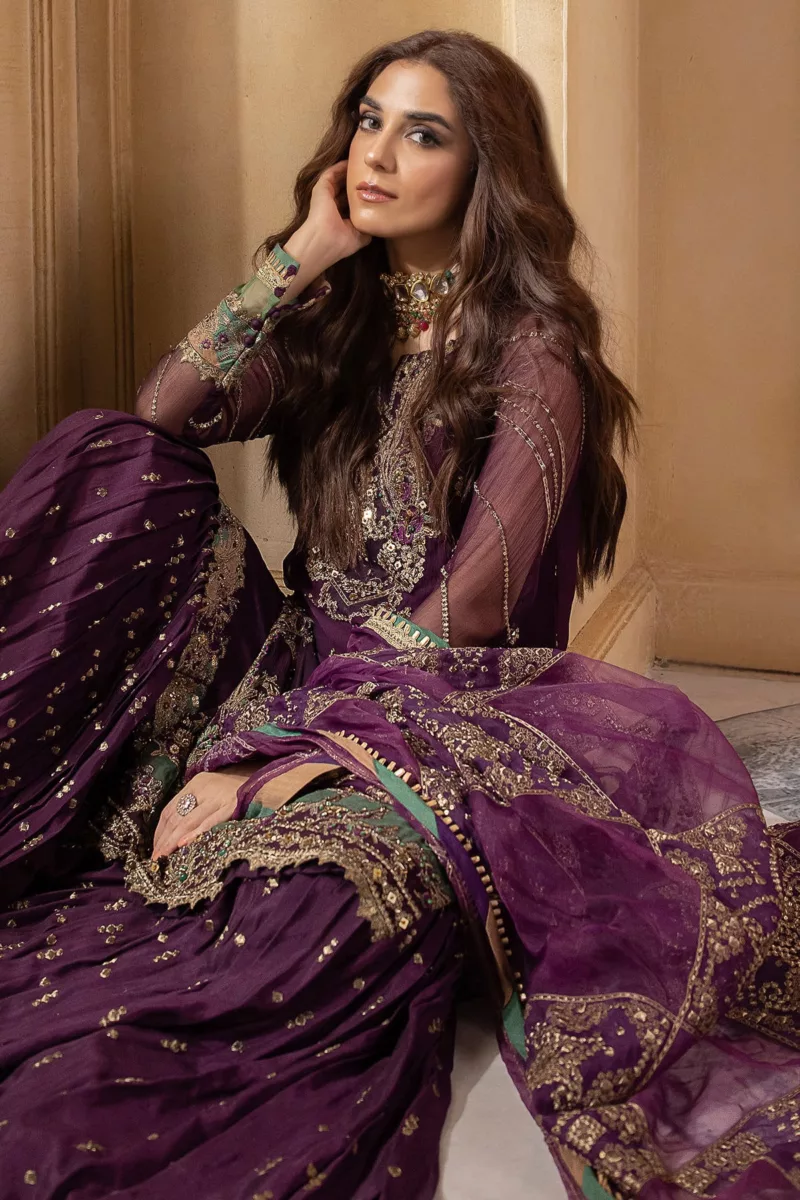 3-Pc Unstitched Premium Luxury Handwork Chiffon Suit with Embroidered Organza Dupatta – DJW4-03 - Patel Brothers NX 6