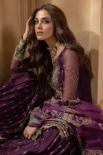 3-Pc Unstitched Premium Luxury Handwork Chiffon Suit with Embroidered Organza Dupatta – DJW4-03 - Patel Brothers NX 17