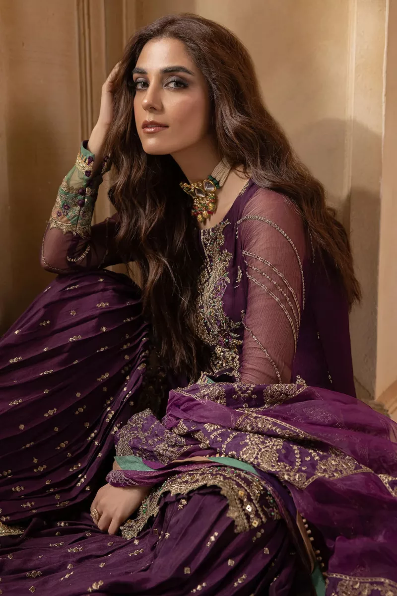 3-Pc Unstitched Premium Luxury Handwork Chiffon Suit with Embroidered Organza Dupatta – DJW4-03 - Patel Brothers NX 7