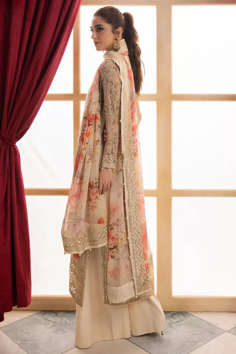 3-Pc Unstitched Premium Luxury Handwork Chiffon Suit with Embroidered & Printed Dupatta – DJW4-05 - Patel Brothers NX 10