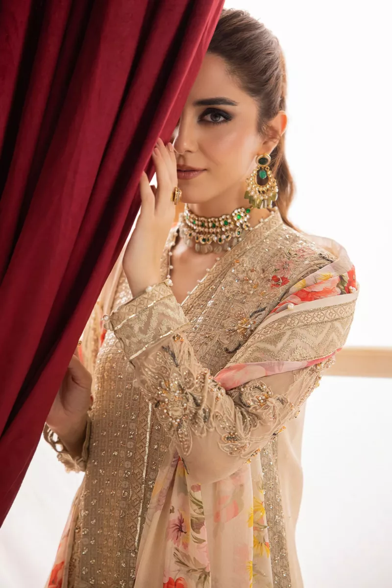 3-Pc Unstitched Premium Luxury Handwork Chiffon Suit with Embroidered & Printed Dupatta – DJW4-05 - Patel Brothers NX 9