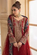 3-Pc Unstitched Premium Luxury Chiffon Suit with Handwork Embroidery & Embroidered Net Dupatta – DJW4-02 - Patel Brothers NX 22