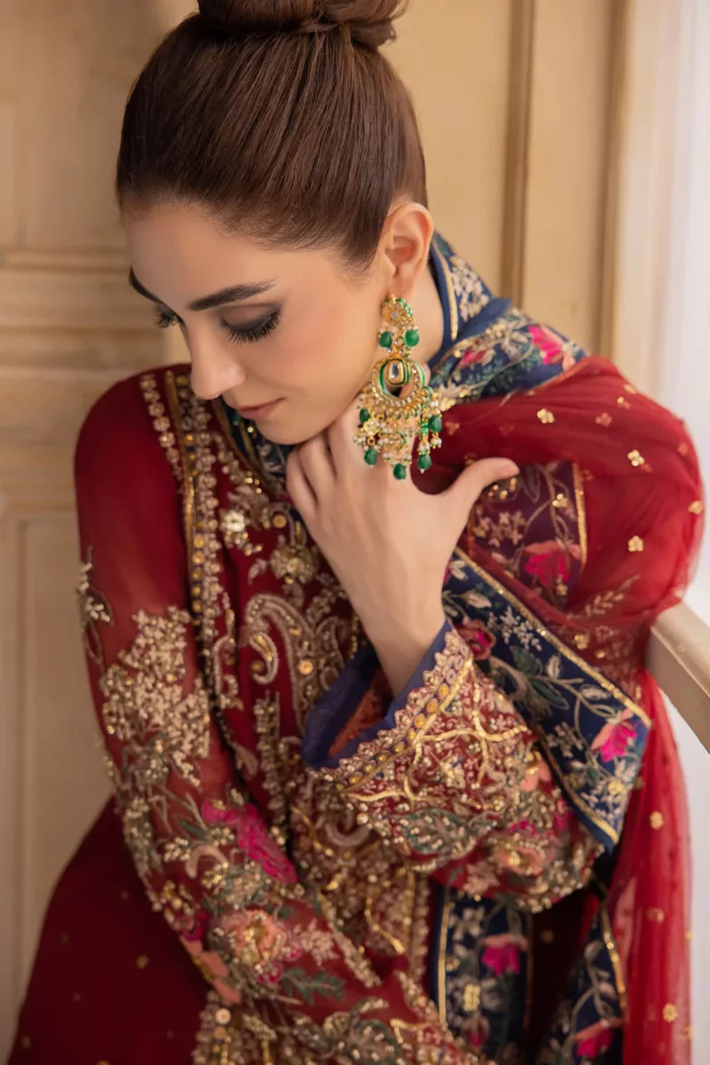 3-Pc Unstitched Premium Luxury Chiffon Suit with Handwork Embroidery & Embroidered Net Dupatta – DJW4-02 - Patel Brothers NX 10