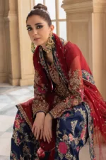 3-Pc Unstitched Premium Luxury Chiffon Suit with Handwork Embroidery & Embroidered Net Dupatta – DJW4-02 - Patel Brothers NX 18