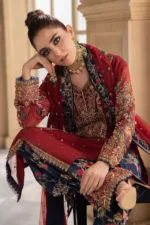 3-Pc Unstitched Premium Luxury Chiffon Suit with Handwork Embroidery & Embroidered Net Dupatta – DJW4-02 - Patel Brothers NX 17