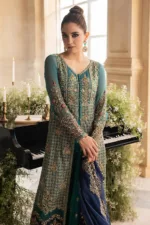 3-Pc Unstitched Premium Luxury Handwork Chiffon Suit with Embroidered Organza Dupatta – DJW4-07 - Patel Brothers NX 13