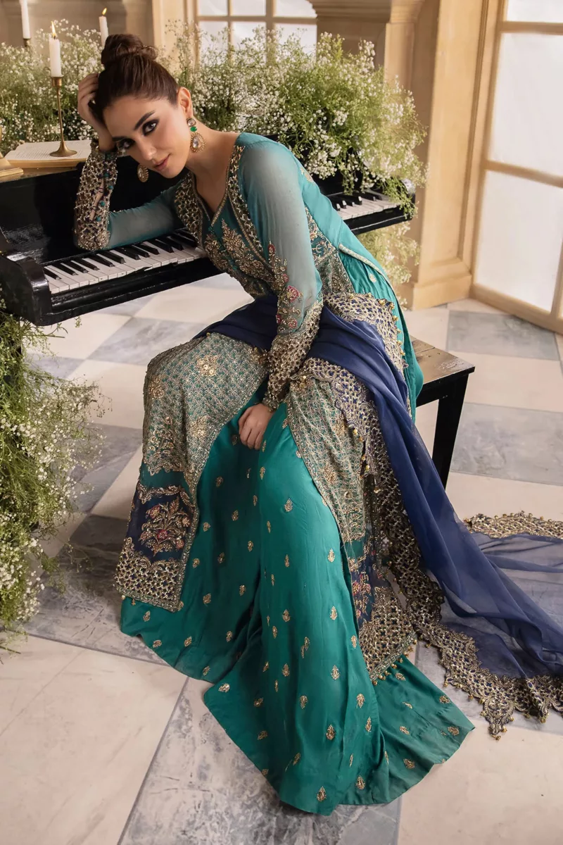 3-Pc Unstitched Premium Luxury Handwork Chiffon Suit with Embroidered Organza Dupatta – DJW4-07 - Patel Brothers NX 9