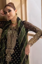 3-Pc Unstitched Premium Luxury Handwork Chiffon Suit with Embroidered Organza Dupatta – DJW4-06 - Patel Brothers NX 23