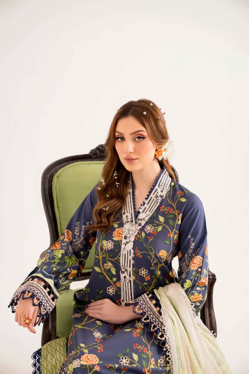 Unstitched 3-Piece Lawn Suit – Lila SAL-06-24 by Sable Vogue - Patel Brothers NX 8