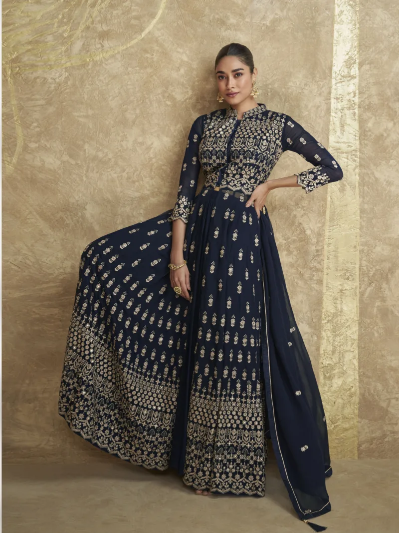 Embroidered Long Gown – Aza by Sayuri 5636 - Patel Brothers NX 6