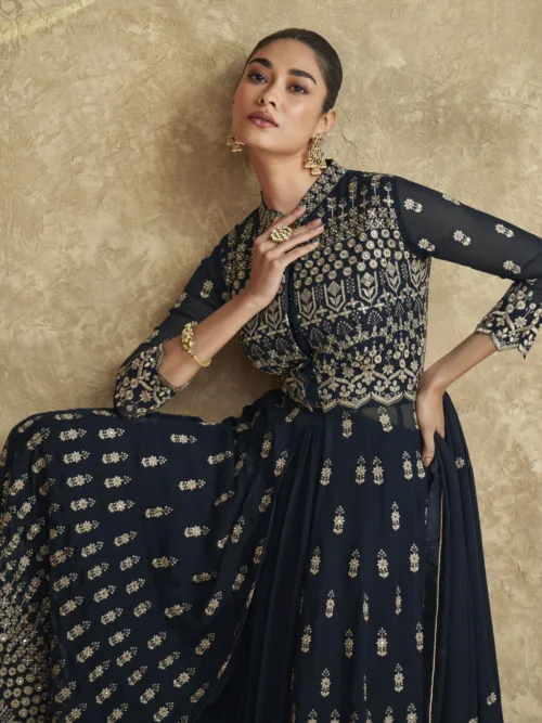 Embroidered Long Gown – Aza by Sayuri 5636 - Patel Brothers NX 9