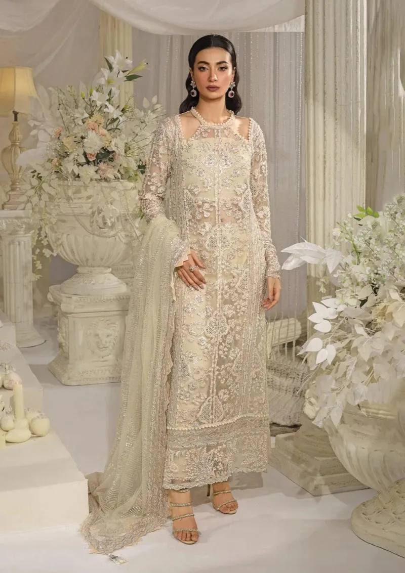 Luxury Formal Dress in Ivory (Unstitched) EFE-01 AURA - Patel Brothers NX 3