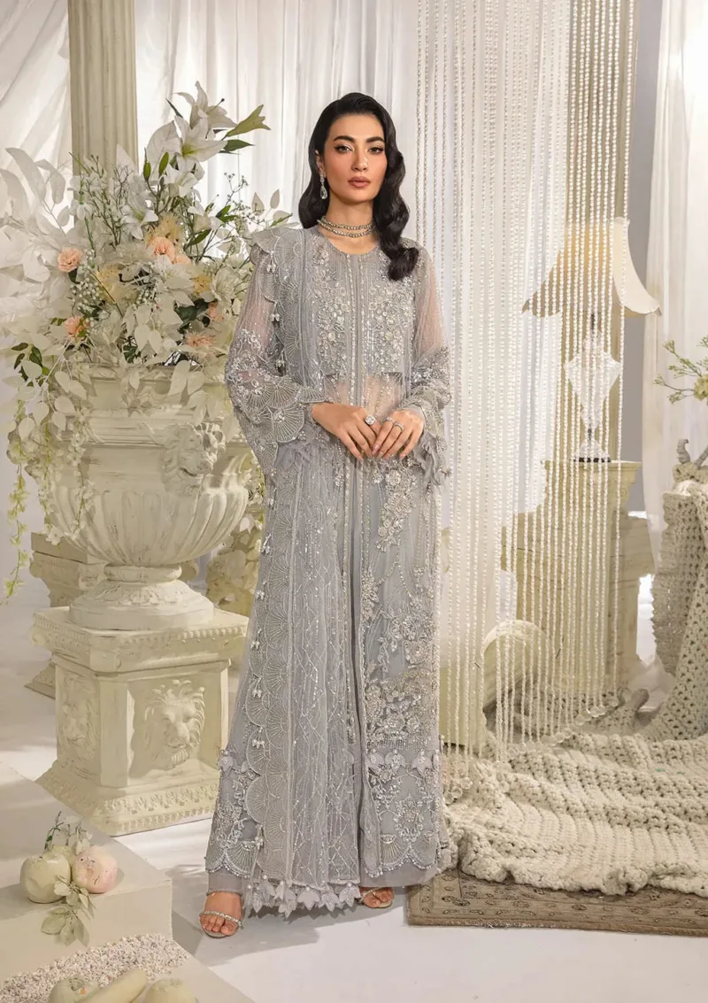 Luxury Formal Dress in Light Grey (Unstitched) EFE-04 DOVE - Patel Brothers NX 3