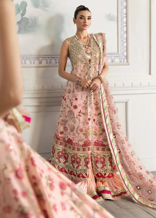 Rose Pink Unstitched Wedding by Crimson X Saira Shakira ’24 | Crystal Chinoiserie CW24-D6 - Patel Brothers NX 6