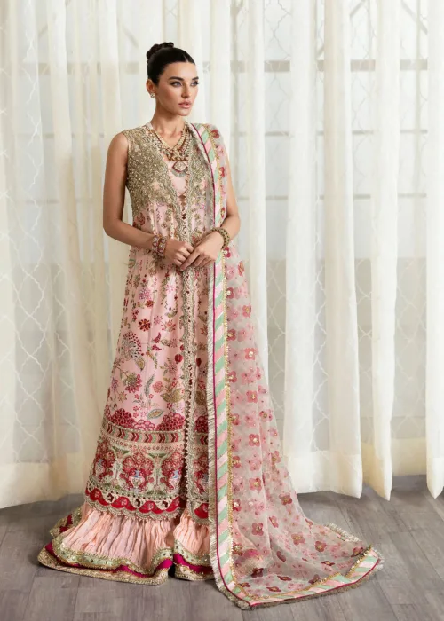 Rose Pink Unstitched Wedding by Crimson X Saira Shakira ’24 | Crystal Chinoiserie CW24-D6 - Patel Brothers NX 8