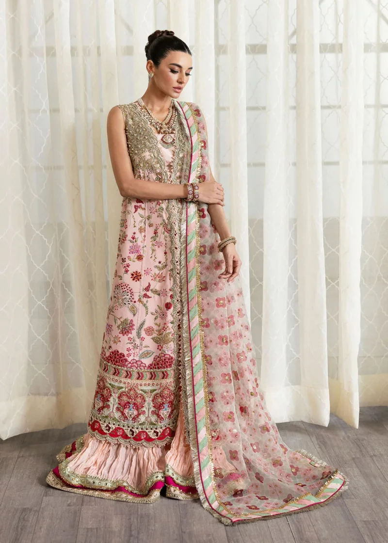 Rose Pink Unstitched Wedding by Crimson X Saira Shakira ’24 | Crystal Chinoiserie CW24-D6 - Patel Brothers NX 7