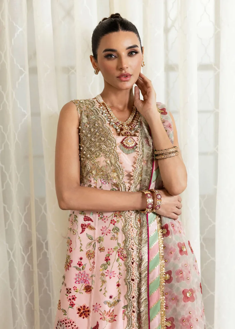 Rose Pink Unstitched Wedding by Crimson X Saira Shakira ’24 | Crystal Chinoiserie CW24-D6 - Patel Brothers NX 6