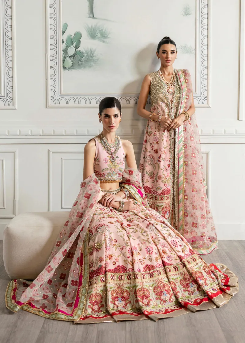 Rose Pink Unstitched Wedding by Crimson X Saira Shakira ’24 | Crystal Chinoiserie CW24-D6 - Patel Brothers NX 8