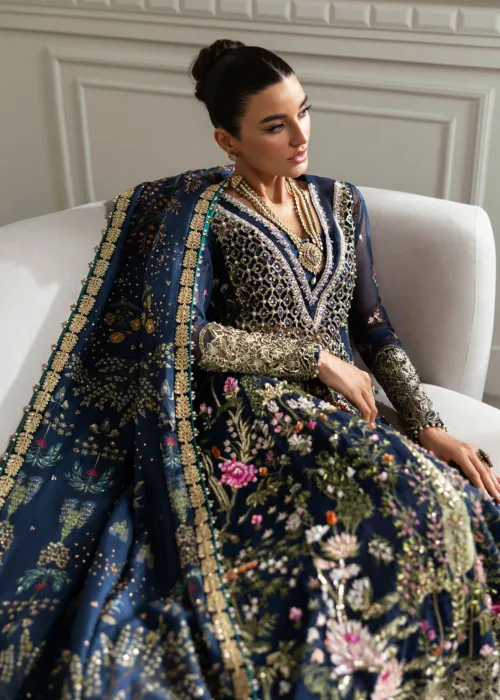 Midnight Blue Unstitched Wedding by Crimson X Saira Shakira ’24 | Majestic Cypress CW24-D2 - Patel Brothers NX 2