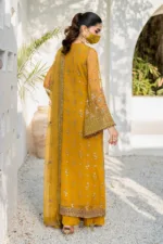 Mustard Gold 3-Pc Unstitched Embroidered Chiffon Suit By Naqsh | S-1404 - Patel Brothers NX 10