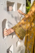 Mustard Gold 3-Pc Unstitched Embroidered Chiffon Suit By Naqsh | S-1404 - Patel Brothers NX 11