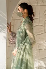 Chartreuse Green 3-Pc Unstitched Embroidered Chiffon Suit By Naqsh | S-1406 - Patel Brothers NX 17