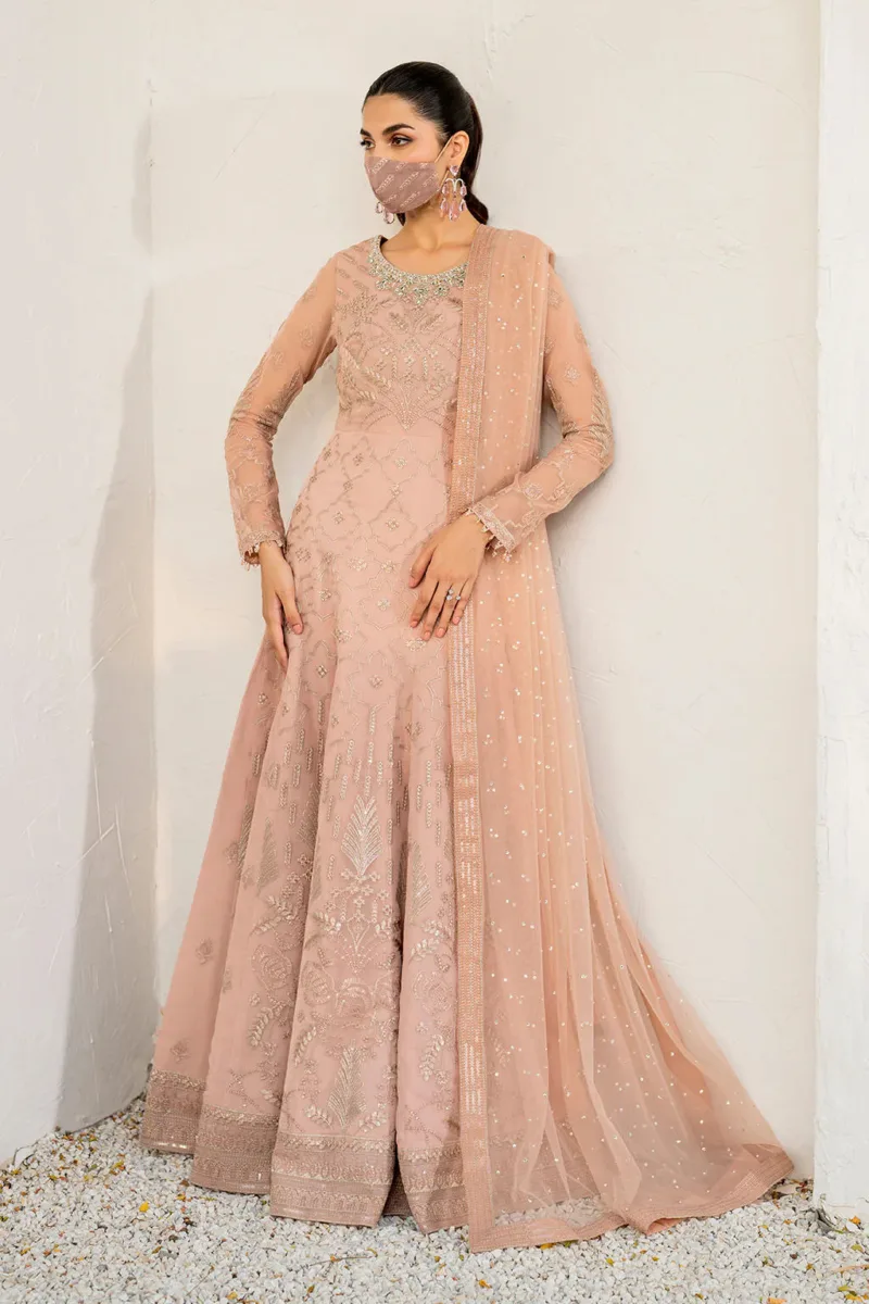 Light Peach 3-Pc Unstitched Embroidered Chiffon Suit By Naqsh | S-1409 - Patel Brothers NX 3