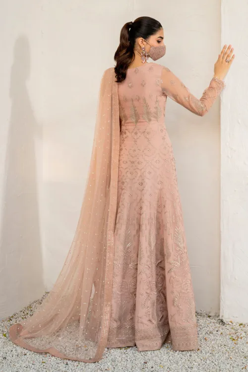 Light Peach 3-Pc Unstitched Embroidered Chiffon Suit By Naqsh | S-1409 - Patel Brothers NX 2