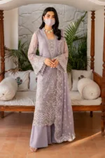 Light Lavender 3-Pc Unstitched Embroidered Chiffon Suit By Naqsh | S-1408 - Patel Brothers NX 8