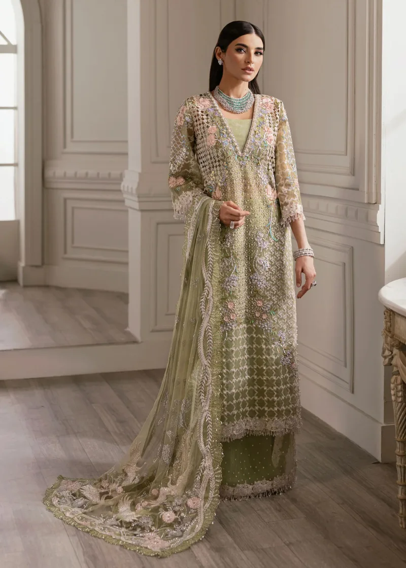 Pistachio Green Unstitched Wedding by Crimson X Saira Shakira ’24 | Sparkle Cascade CW24-D3 - Patel Brothers NX 8