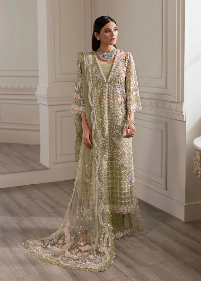 Pistachio Green Unstitched Wedding by Crimson X Saira Shakira ’24 | Sparkle Cascade CW24-D3 - Patel Brothers NX 3