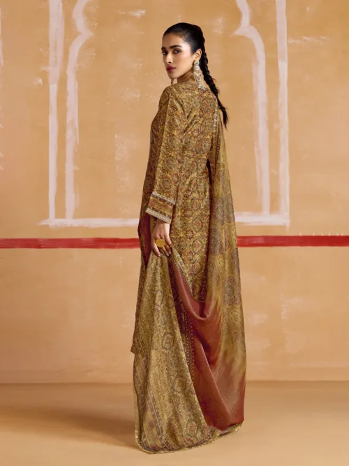 Nayaab by Kimora Heer | Pure Muslin Silk Salwar Suit with Banarasi Zari & Pitta Embroidery | KMR-9541 - Patel Brothers NX 3