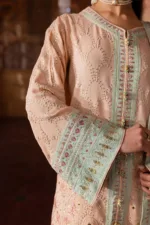 Nur Mahal by Nureh NE-141 | Nude Peach Silk Party Wear Suit with Embroidered Dupatta - Patel Brothers NX 13