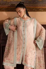 Nur Mahal by Nureh NE-141 | Nude Peach Silk Party Wear Suit with Embroidered Dupatta - Patel Brothers NX 12