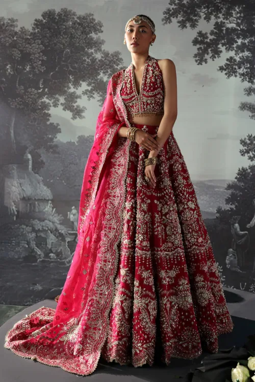 Fuchsia Pink Unstitched Hand-Embellished Lehenga Choli by Afrozeh | Claude – The Brides Edit 847 - Patel Brothers NX