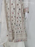 Elegant Off-White Pure Chinon Chiffon Embroidered Peplum Style Dress | 3236 B - Patel Brothers NX 9