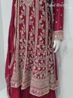 Elegant Black Pure Chinon Chiffon Embroidered Peplum Style Dress | 3236 E - Patel Brothers NX 12