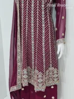 Elegant Dark Maroon Pure Georgette Peplum Suit | 3542 C - Patel Brothers NX 12