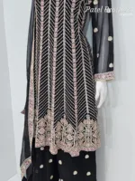 Elegant Black Pure Georgette Peplum Suit | 3542 B - Patel Brothers NX 12