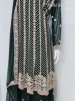 Elegant Dark Green Pure Georgette Peplum Suit | 3542 D - Patel Brothers NX 14
