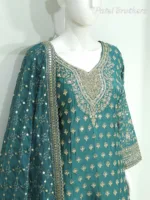 eal Pure Chinon Chiffon Peplum Suit with Heavy Sharara & Dupatta | 3646 B - Patel Brothers NX 9