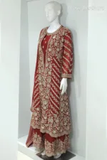 Rust Pure Chinon Chiffon Jacket Style Palazzo Suit | 3728 A - Patel Brothers NX 12