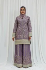 Pure Shimmer Tissue Lilac Purple Suit – Traditional Elegance with Handcrafted Details  |  3586 B - Patel Brothers NX 13