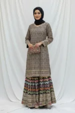 Black Embroidered Chinon Chiffon 3PC Set | Luxury Formal Wear 3592 A - Patel Brothers NX 9