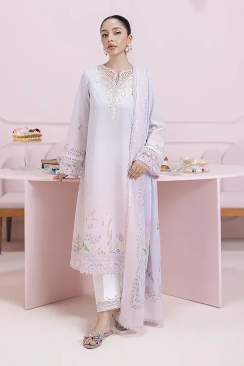 Qalamkar Qprints 25 – EM-01 (A) IVY | Digital Printed Lawn Suit with Embroidered Neckline - Patel Brothers NX 18