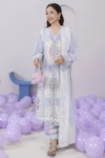 Qalamkar Qprints 25 – EM-02 (A) ESME | Digital Printed Lawn Suit with Embroidery & Block Printed Chiffon Dupatta - Patel Brothers NX 9