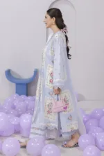 Qalamkar Qprints 25 – EM-02 (A) ESME | Digital Printed Lawn Suit with Embroidery & Block Printed Chiffon Dupatta - Patel Brothers NX 12