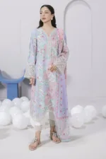 Qalamkar Qprints 25 – EM-03 (A) JADE | Digital Printed Lawn Suit with Embroidery & Printed Dupatta - Patel Brothers NX 11