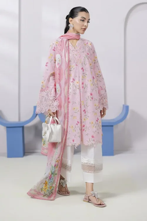 Qalamkar Qprints 25 – EM-04 (A) ANNA | Printed Lawn Suit with Embroidered Neckline & Lawn Dupatta - Patel Brothers NX