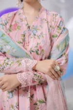 Qalamkar Qprints 25 – EM-05 (A) ZELDA | Printed Lawn Suit with Embroidered Neckline & Chiffon Dupatta - Patel Brothers NX 13